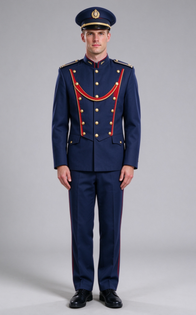 Military Band Formal Uniform Set (Men's; includes jacket, trousers, and cap)