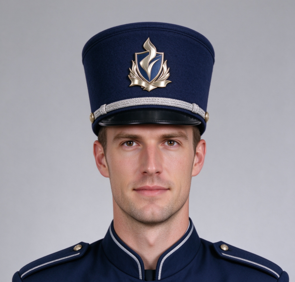 Military band tall hat/military cap (with badge)