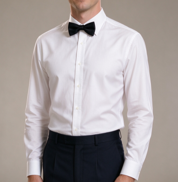 White Choral Shirt & Bow Tie Set (Unisex)