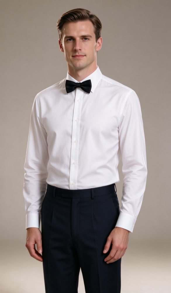 White Choral Shirt & Bow Tie Set (Unisex)