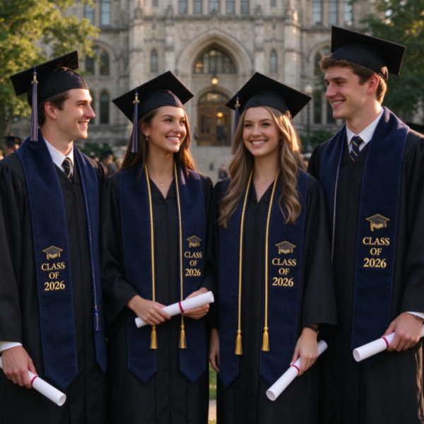 Graduation Commemorative Shawl/Scarf (Custom Embroidery: Class & Year)