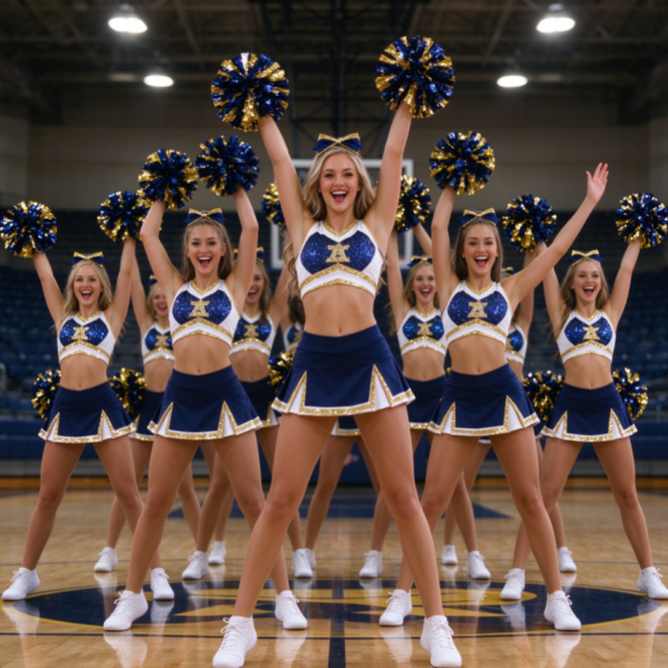 Standard Cheerleading Set (Top, Skirt, and Hair Accessory)