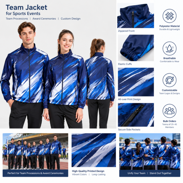 Sports Team Jacket (Zippered, All-Over Print)