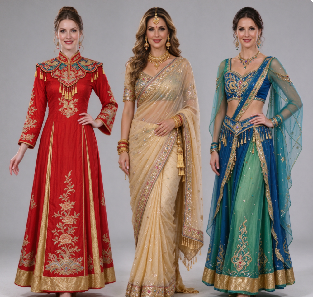 Performance costumes for traditional culture/ethnic festivals (Chinese style, Indian style, etc.)