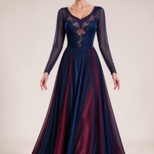 Ethnic/Classical Dance Performance Dress (Long-Sleeved, Full-Length Style)